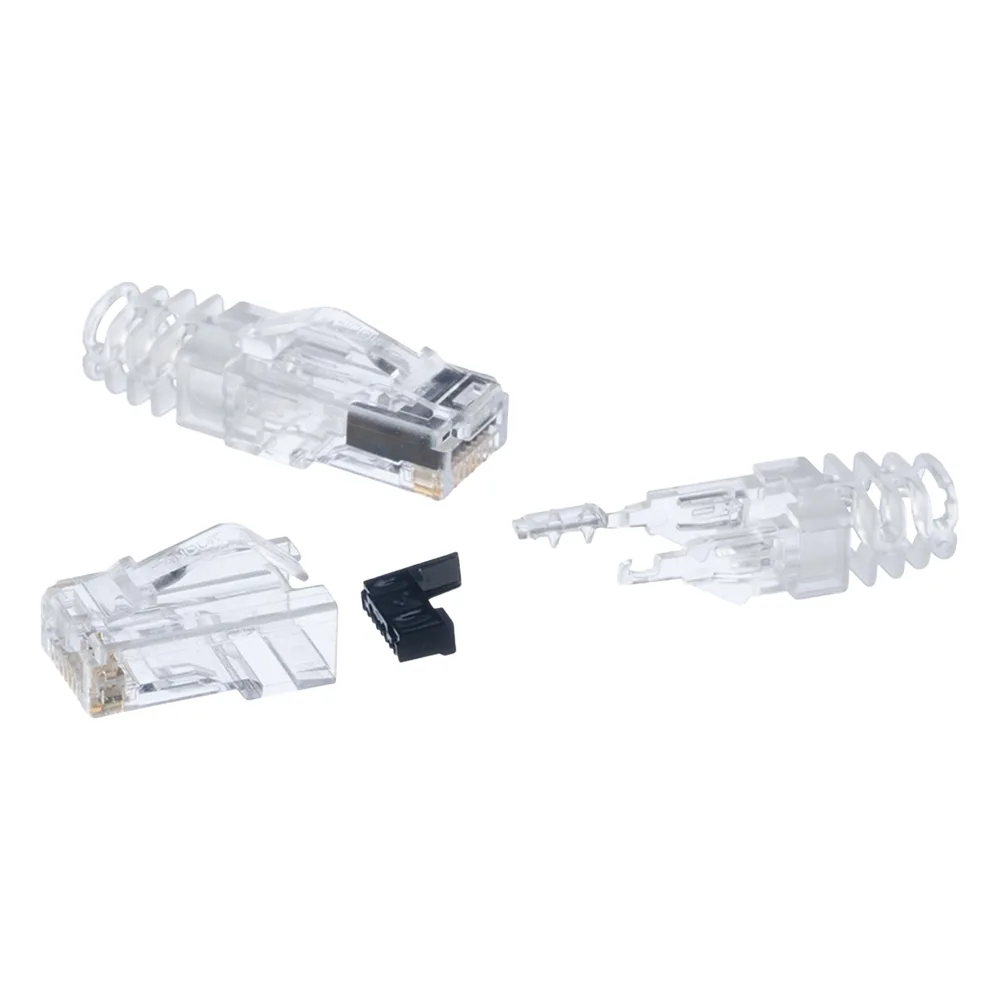 Plug RJ45 Cat6 de 3 Piezas, Para Cable UTP de Calibre 23-24 AWG, Chapado en Oro de 50 micras, Paquete de 100 Piezas – vista 2