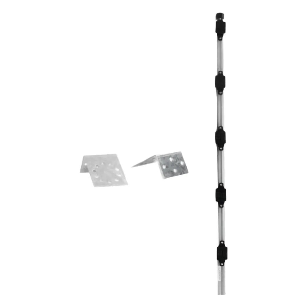 Poste con altura de 1m para cercos eléctricos/ Incluye base multiposicion fabricado 100% con acero galvanizado con 5 aisladores de paso