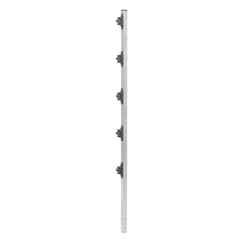 Poste de Paso de 1.2m para Cerca Electrificada de PTR Cuadrado de Aluminio de 1" de lado con 5 Aisladores Instalados.