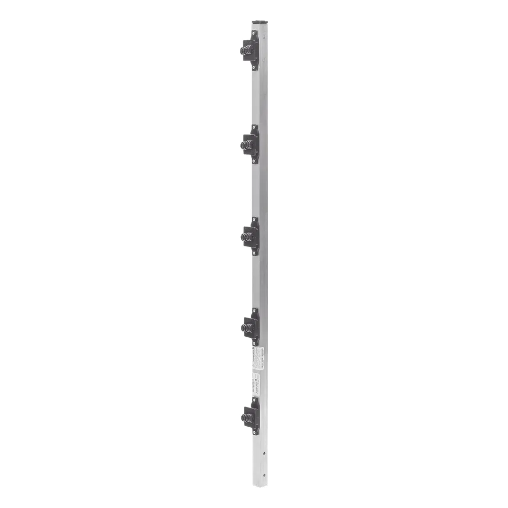 Poste de Paso de 1m para Cerca Electrificada de PTR Cuadrado de Aluminio de 1" de lado con 5 Aisladores Instalados.