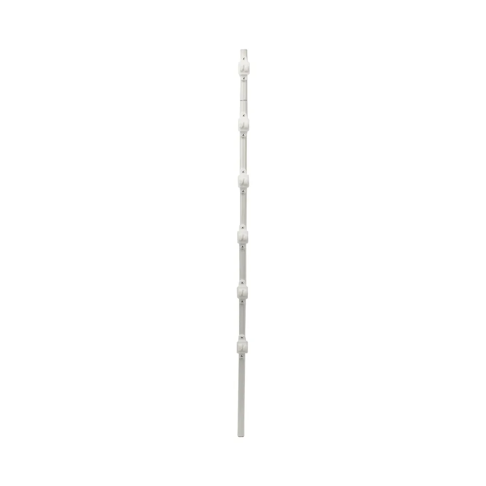 Poste de Paso / Tubo de Acero Galvanizado / Diámetro 1" / Longitud 140 cm / 6 Aisladores / Color Blanco / 1 KG