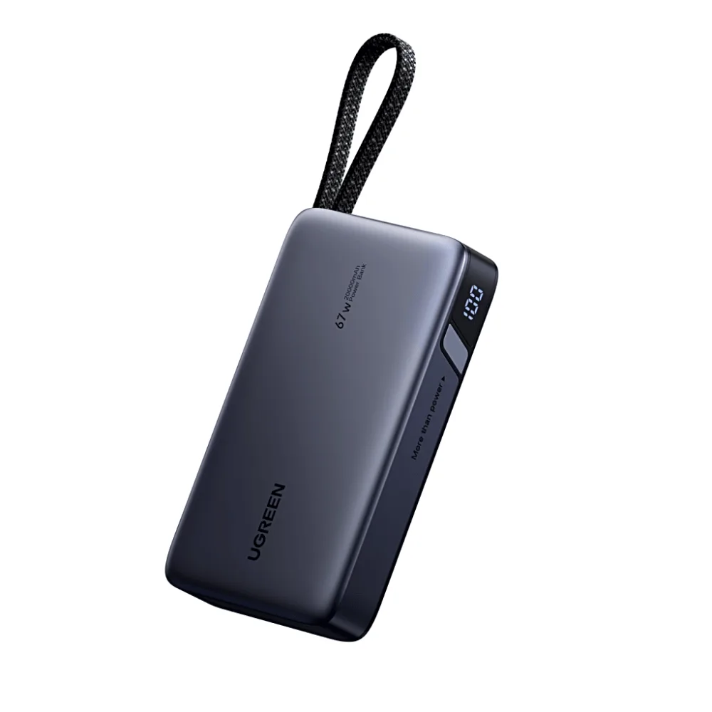 Power Bank 20000mAh / 67W USB-C con Cable Integrado / 1C1A / PD3.0 PPS QC4.0 / Batería 72Wh Li-ion 21700 / Carga Rápida 65W / PC+ABS V-0 – vista 3