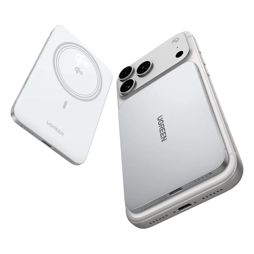 Power Bank Magnético Inalámbrico / 5000 mAh / 20W USB-C PD3.0 + 15W Carga Inalámbrica / Compatible MagSafe y Qi / Diseño Ultrafino 8.6 mm (0.3 in) / Carga Simultánea Cable + Inalámbrica / Bater&iacute – vista 2