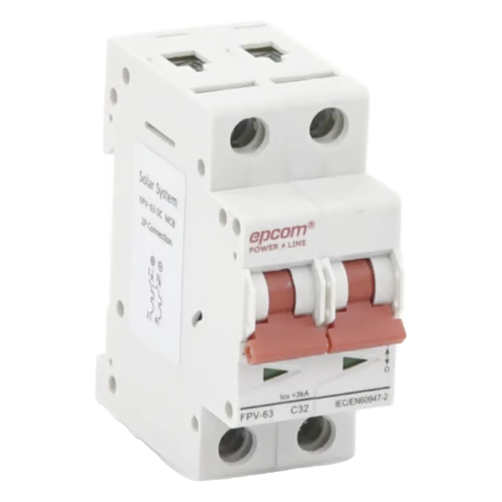 Protección Térmica/ Interruptor 2P, 32A, Corriente Directa 800 Vcc para Aplicación Fotovoltaica Montaje Riel DIN