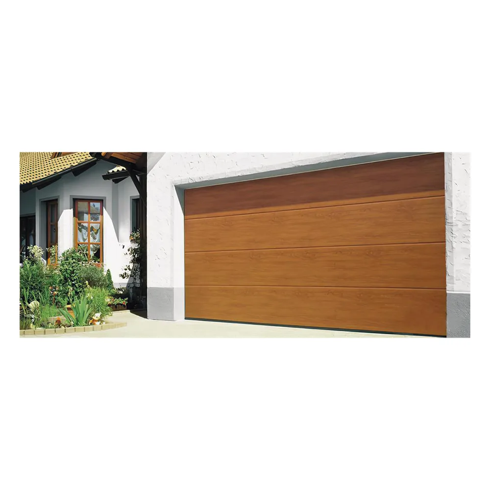 Puerta de Garage D/ Alta calidad / 20x8 pies / AISLADA / Estilo Americana / Imitacion Madera / Golden Oak / Linea Central .