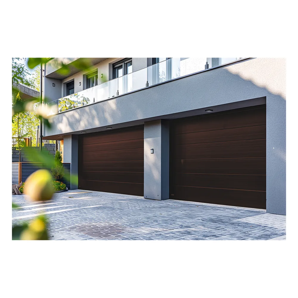 Puerta de Garage D / Alta calidad / 8x9 pies / 1 3/4" Aislante Termico / Estilo Americana / Imitacion Madera / BLACK WALNUT .