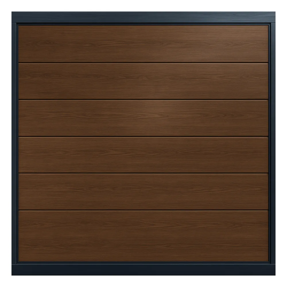 Puerta de Garage de Alta Calidad / Linea Central / Imitacion madera / oscura / 16x8 pies / AISLADA / Estilo Americana.