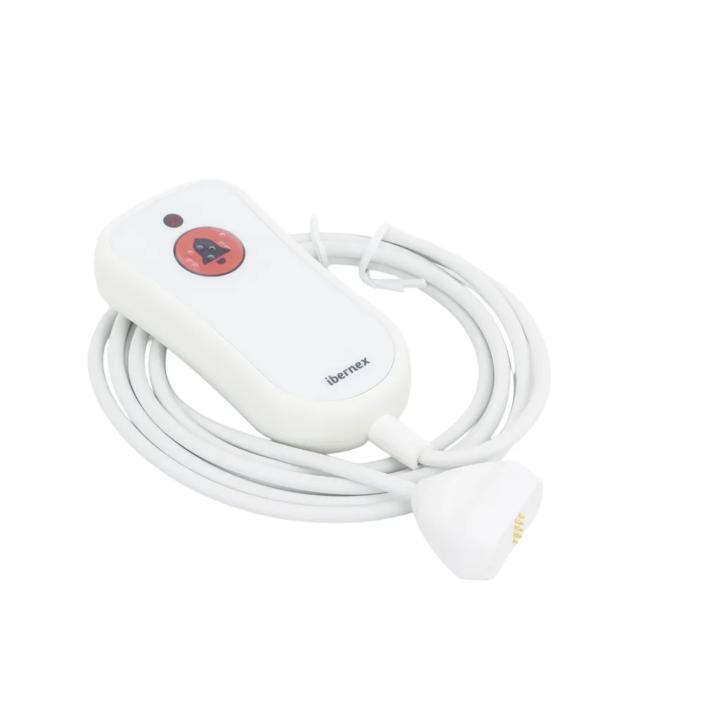 Pulsador de Cama Blanco Antibacteriano / Botón Rojo de Alarma 20mm / Conector Magnético / Protección IP67 / Cable 2m Resistente al Fuego / Libre de Halógenos / Braille 'SOS' – vista 2