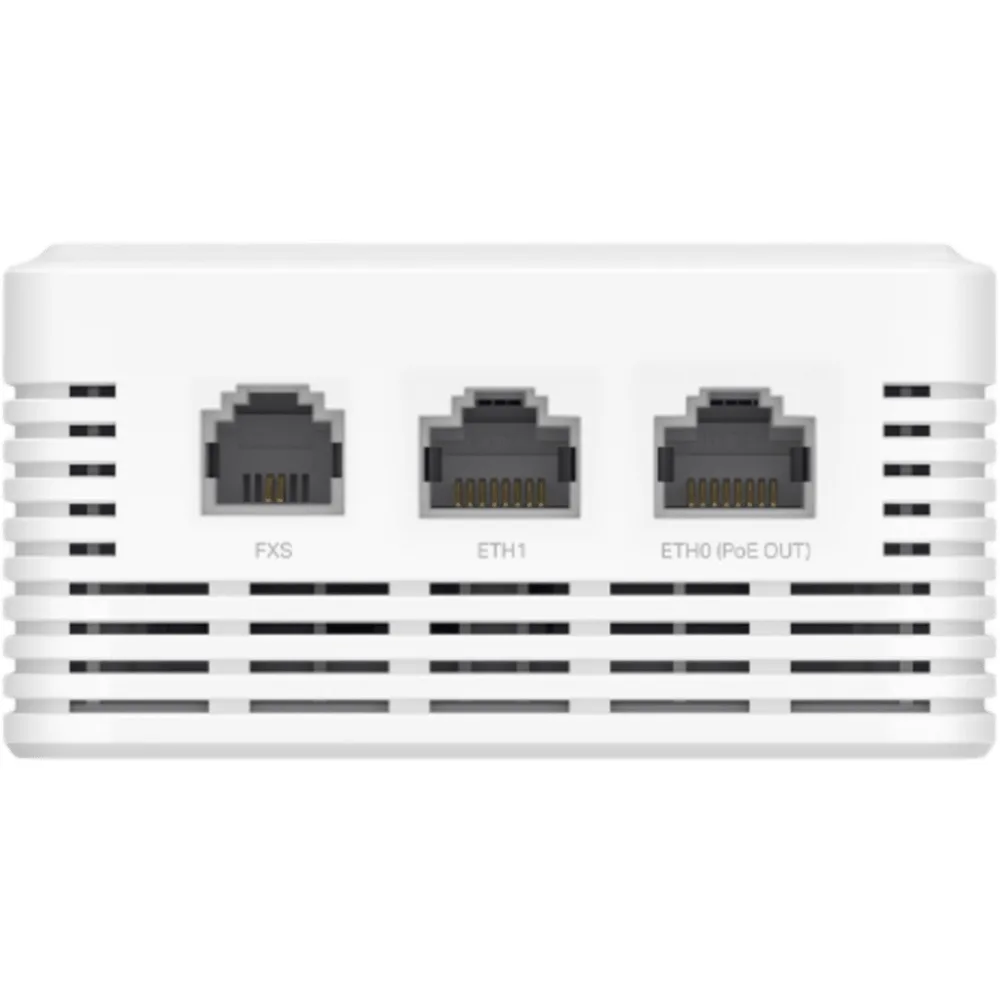 Punto de Acceso GPON de Pared / AX1800 Wi-Fi 6 / 1.8 Gbps / 2 Puertos Gigabit con PoE de Salida / FXS VoIP / Gestión Cloud Omada / Mesh y Roaming – vista 2