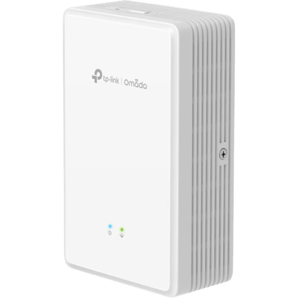 Punto de Acceso GPON de Pared / AX1800 Wi-Fi 6 / 1.8 Gbps / 2 Puertos Gigabit con PoE de Salida / FXS VoIP / Gestión Cloud Omada / Mesh y Roaming