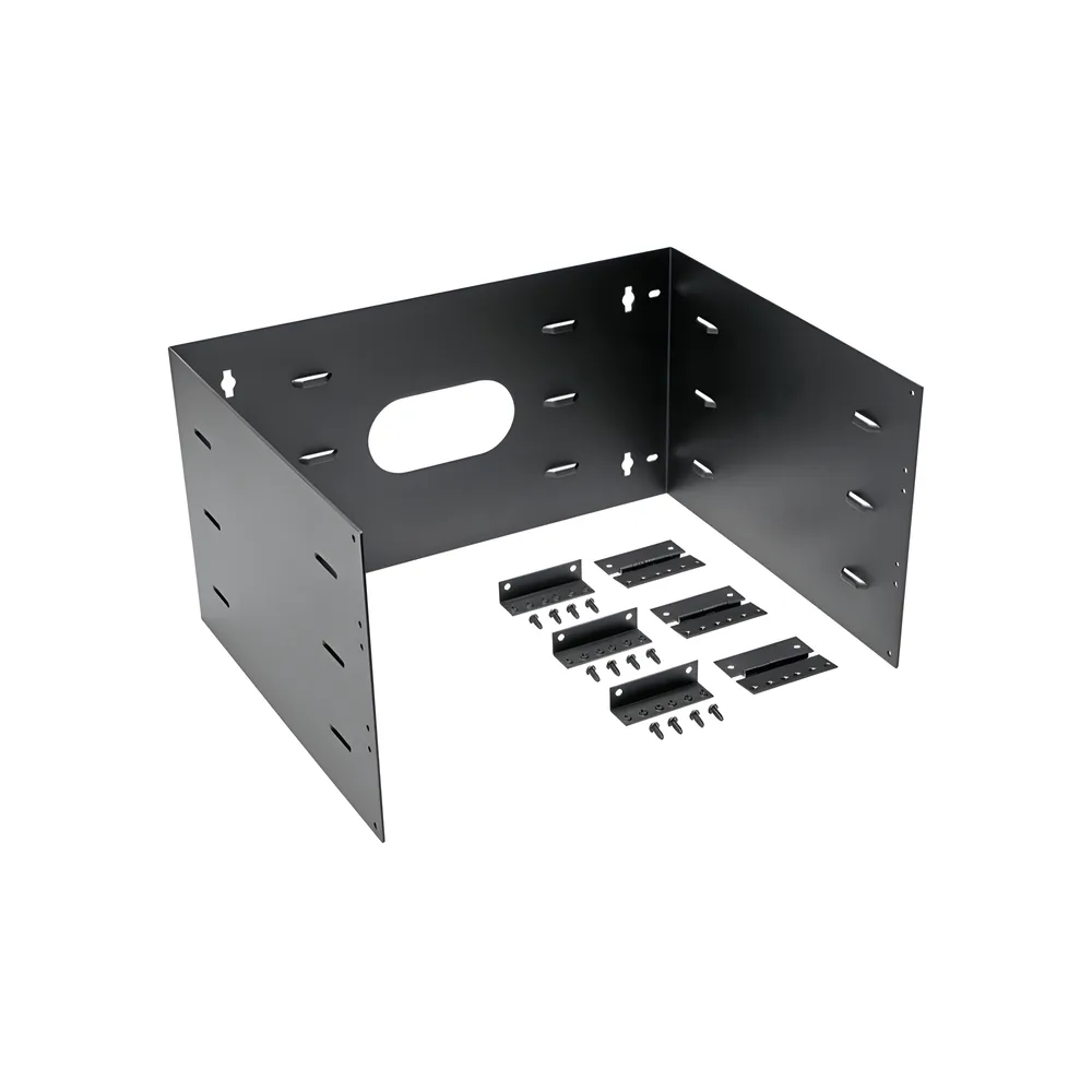 Rack Abierto de Instalación en Pared con Bisagras, Profundidad de 401 mm, 19 in de Ancho, 6 UR, Color Negro