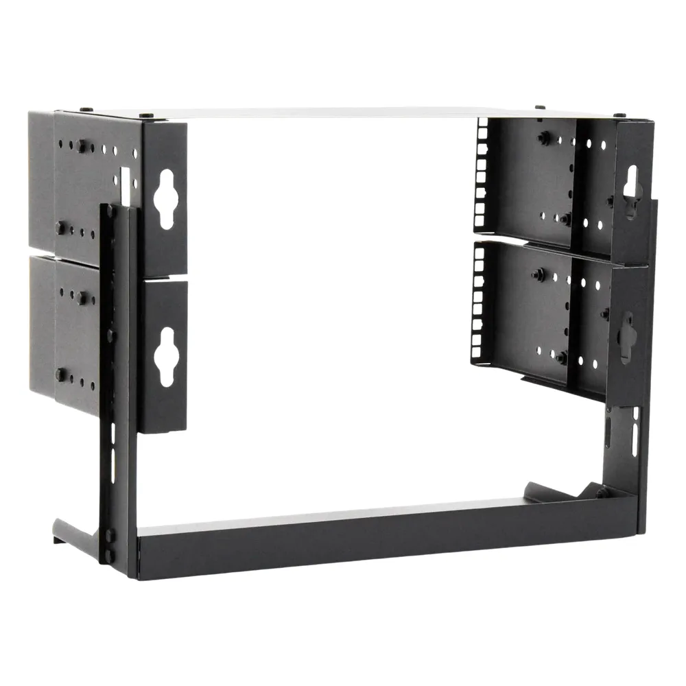 Rack Abierto de montaje en Pared, de 19in, 5 Unidades de rack, Profundidad Ajustable (8" a 12") con Charola de Uso Múltiple. – vista 3
