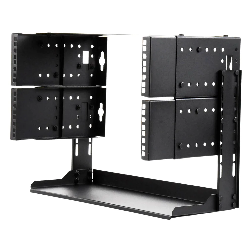 Rack Abierto de montaje en Pared, de 19in, 5 Unidades de rack, Profundidad Ajustable (8" a 12") con Charola de Uso Múltiple. – vista 4