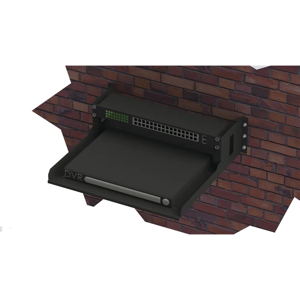 Rack Abierto de Montaje en Pared, de 19in, de 2 Unidades de Rack, con Charola de 460 mm de Profundidad, Se envía el Gabinete Armado. – vista 4