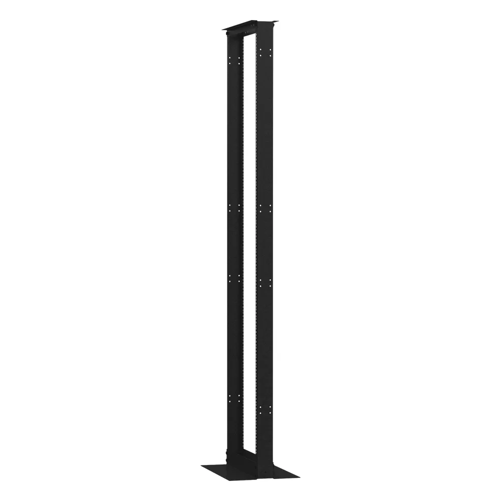 Rack de 2 Postes (Doble Perforación), Estándar 19", 45 Unidades, Fabricado en Acero, Base "L" para Anclar a Piso. – vista 2