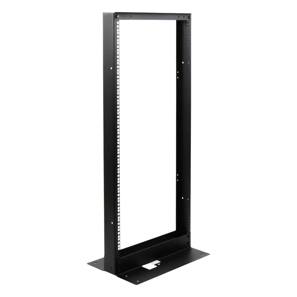 Rack de 2 Postes, Estándar 19", 24 Unidades, Fabricado en Acero, Base "L" para Anclar a Piso. – vista 3