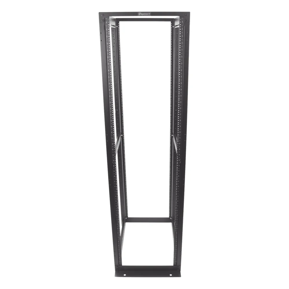 Rack de Cuatro Postes Estándar de 19", Rieles Numerados y Roscados #12-24, Profundidad Máxima de 30 in, 45 Unidades de Rack, Color Negro – vista 2