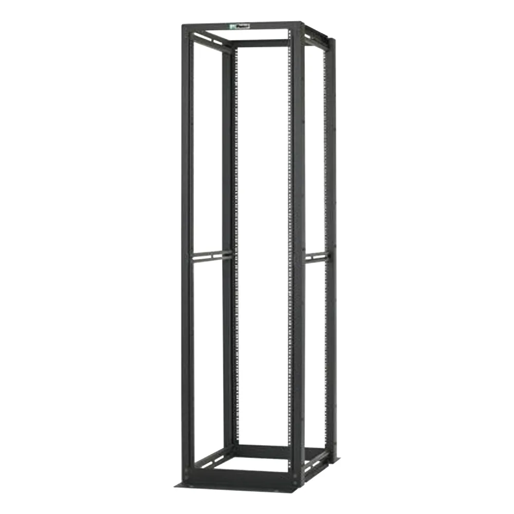 Rack de Cuatro Postes Estándar de 19", Rieles Numerados y Roscados #12-24, Profundidad Máxima de 30 in, 45 Unidades de Rack, Color Negro