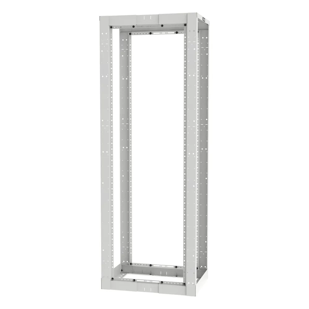 Rack de Cuatro Postes Estándar de 19", Rieles Roscados #12-24, Profundidad Ajustable de 23 a 42 in, 45 Unidades de Rack, Color Blanco – vista 3