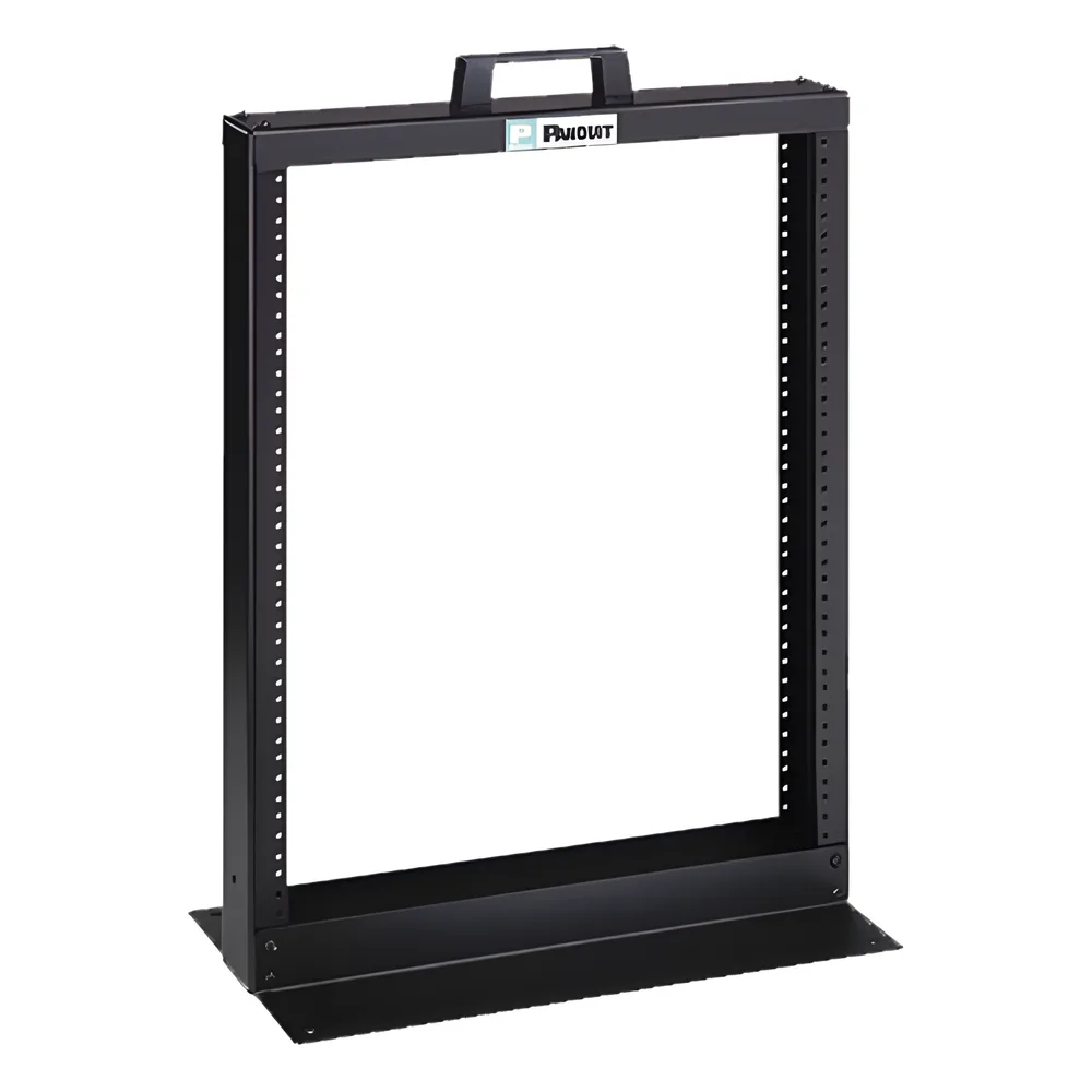 Rack de Dos Postes Estándar de 19 in, Rieles Numerados y Roscados #12-24, Fabricado en Aluminio, 13 Unidades de Rack, Color Negro