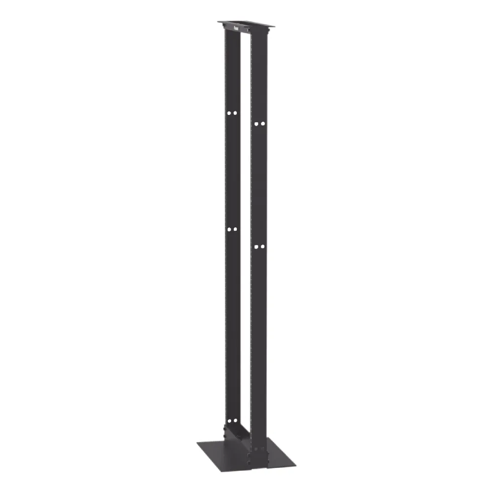 Rack de Dos Postes Estándar de 19 in, Rieles Numerados y Roscados #12-24, Fabricado en Aluminio, 45 Unidades de Rack, Color Negro – vista 3
