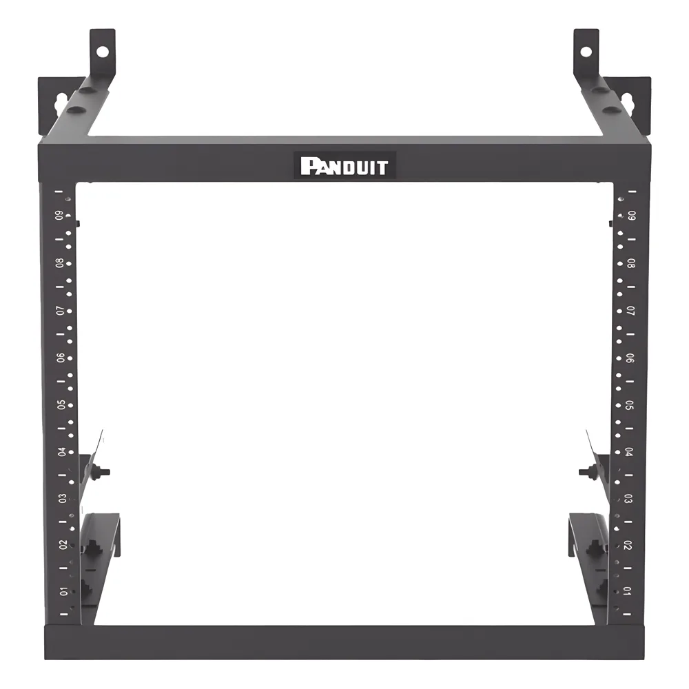 Rack PanZone® de Montaje en Pared, de 19in, Profundidad Ajustable, Rieles Numerados y Roscados #12-24, 9 UR, Color Negro – vista 2