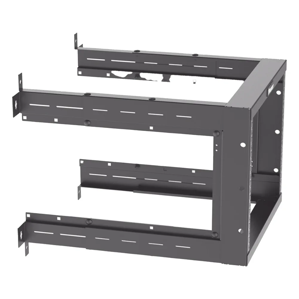 Rack PanZone® de Montaje en Pared, de 19in, Profundidad Ajustable, Rieles Numerados y Roscados #12-24, 9 UR, Color Negro – vista 4