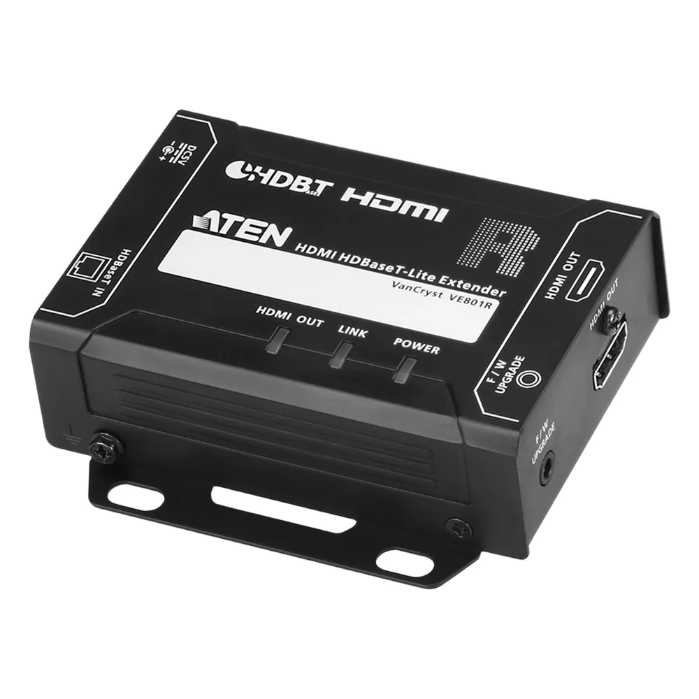 Receptor HDMI HDBaseT-Lite | Hasta 4K a 40 m (Cat 5e/6) / 40 m (Cat 6a/ATEN 2L-2910 Cat6); 1080 p a 60 m (Cat 5e/6) / 70 m (Cat 6a/ATEN 2L-2910 Cat6) | HDBaseT Clase B