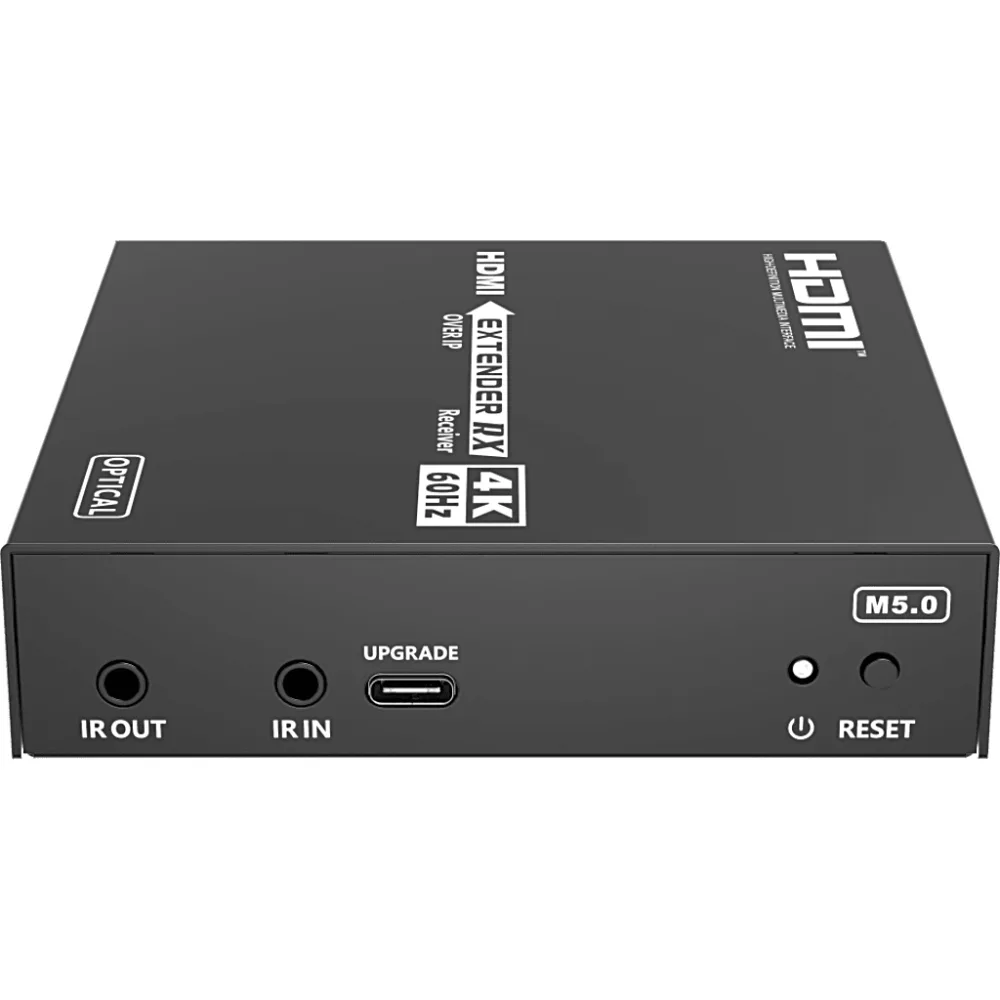 Receptor HDMI sobre IP | 4K60Hz | Fibra Óptica 40 km (24.85 mi) | 18 Gbps | HDMI 2.0 | HDCP 1.4/2.2 | IR | Protección ESD – vista 5
