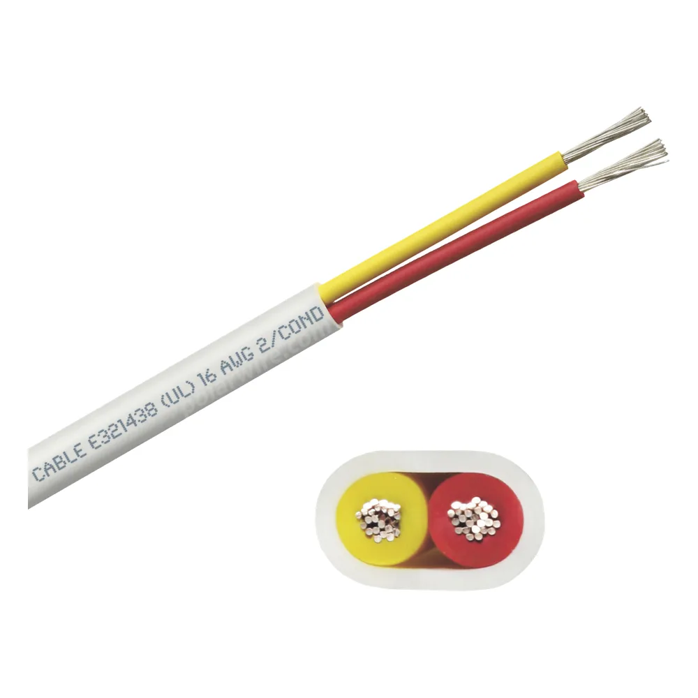 Rollo de cable plano grado marino calibre 16, de 2 conductores (rojo y amarillo) de 250 pies (76.2 m).