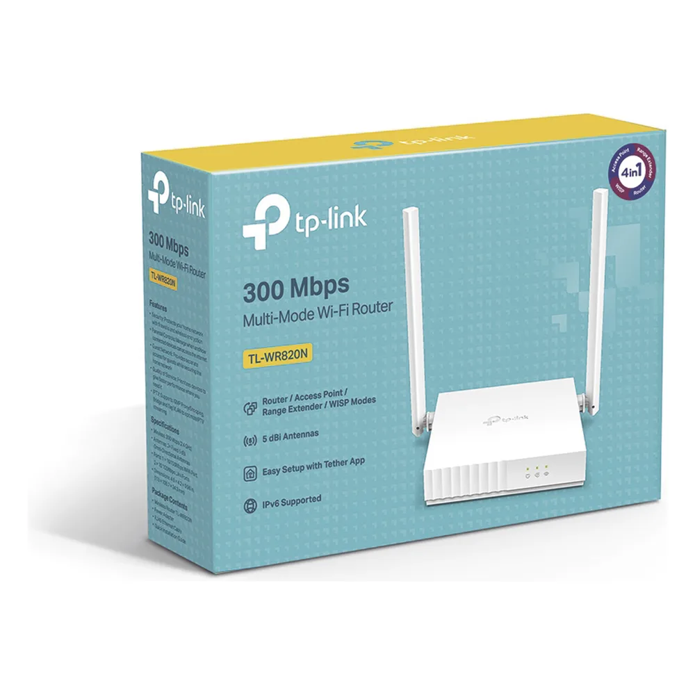 Router Inalámbrico WISP, 2.4 GHz, 300 Mbps, 2 antenas externas omnidireccional 5 dBi, 2 Puertos LAN 10/100 Mbps, 1 Puerto WAN 10/100 Mbps – vista 4