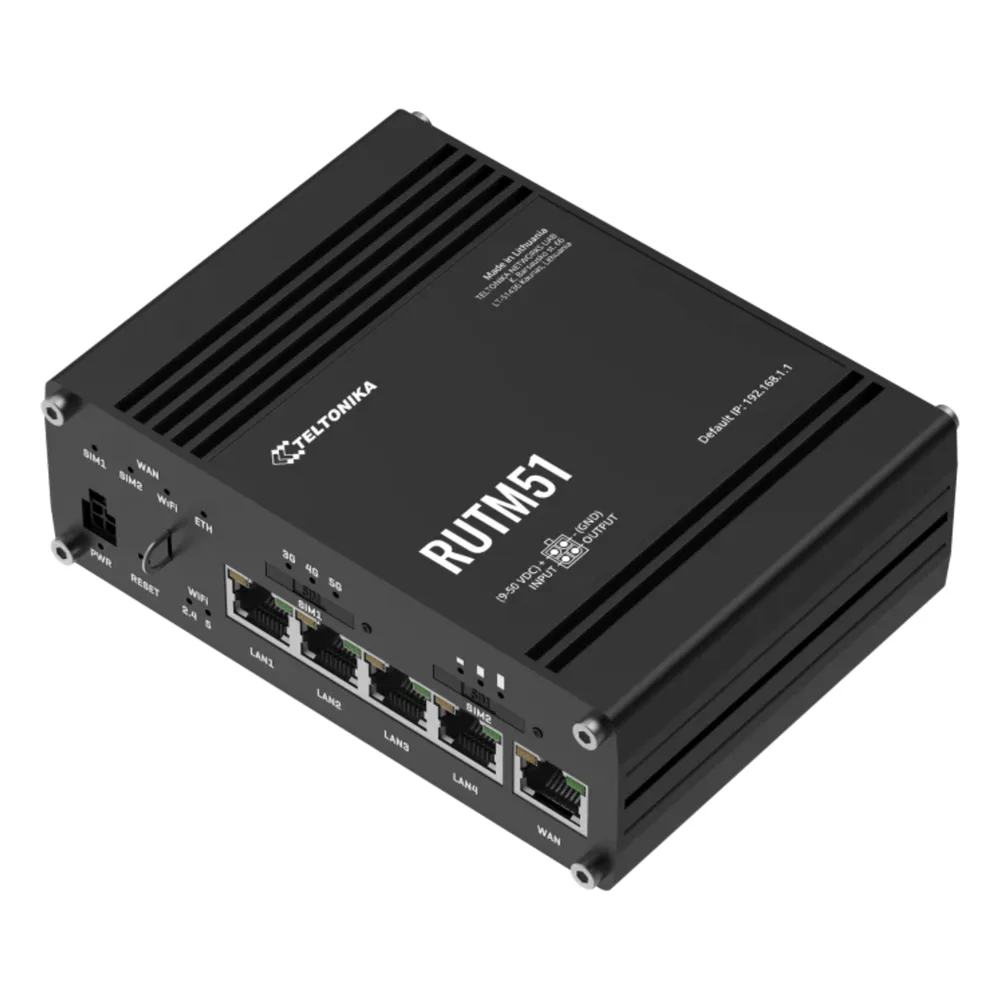 Router Industrial 5G LTE con 2 Ranuras SIM/ 5 Puertos Gigabit/ Wi-Fi con Doble Banda/ Soporta VPN Servidor-Cliente/ Compatible con RMS