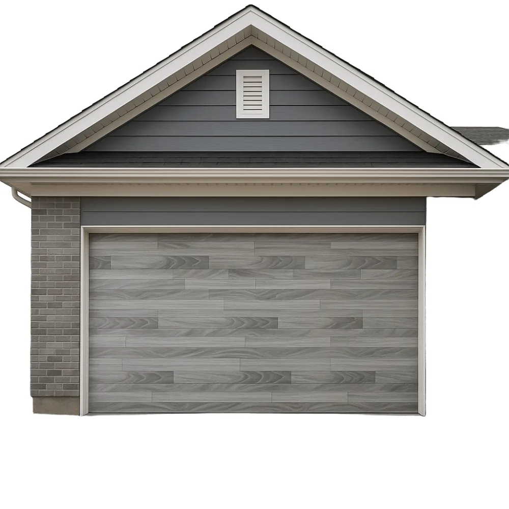 Seccion para puerta de Garage / Acabado laminado PREMIUM / Panel de 21" / Color gris / 8 pies Ancho / Estilo Americana. – vista 2