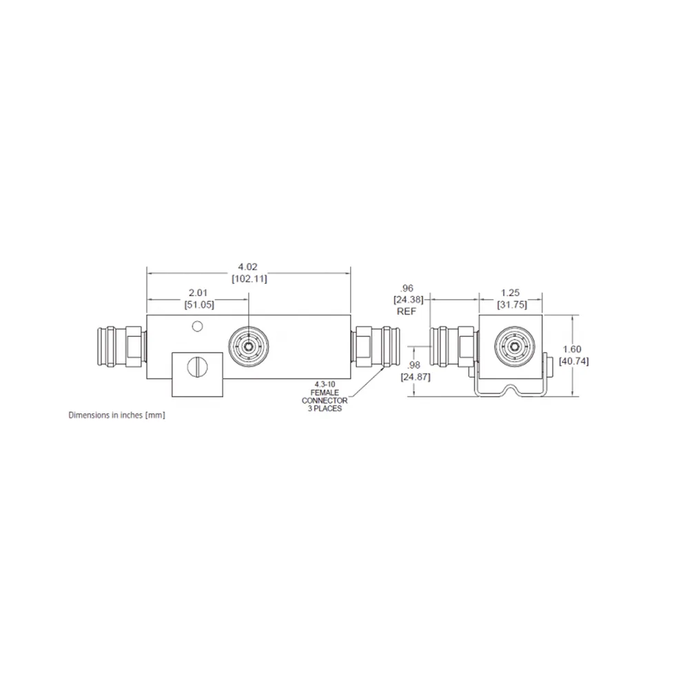 SEPARADOR 30dB (1000:1) Tap 350-5930MHz 500W -161dBc 4.3-10 IP67 . – vista 2
