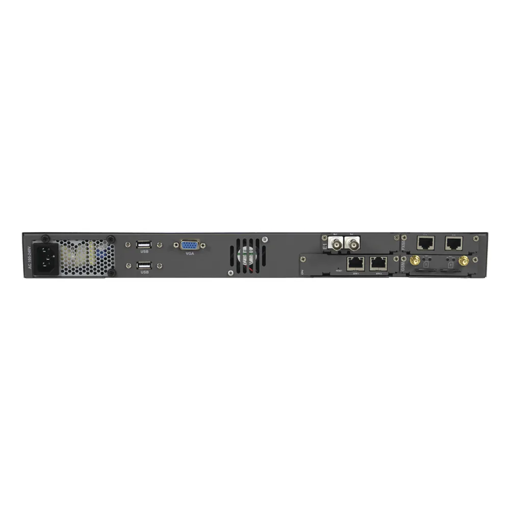 Servidor con IP-PBX 3CX integrado con 3 ranuras para módulos E1, GSM 2G y 3G, FXS/FXO, hasta 46 canales y soporta hasta 128 llamadas simultáneas – vista 4