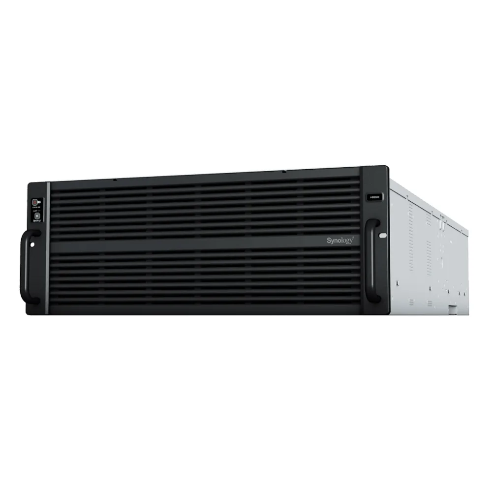 Servidor de Almacenamiento Synology HD6500 High Density 4U | 60 Bahías | Expansión hasta 300 Unidades | Procesadores Dual Intel Xeon Silver 10 Núcleos | Memoria DDR4 ECC RDIMM hasta 512 GB | Redes 10/25GbE | Fibre Channel | Garant&