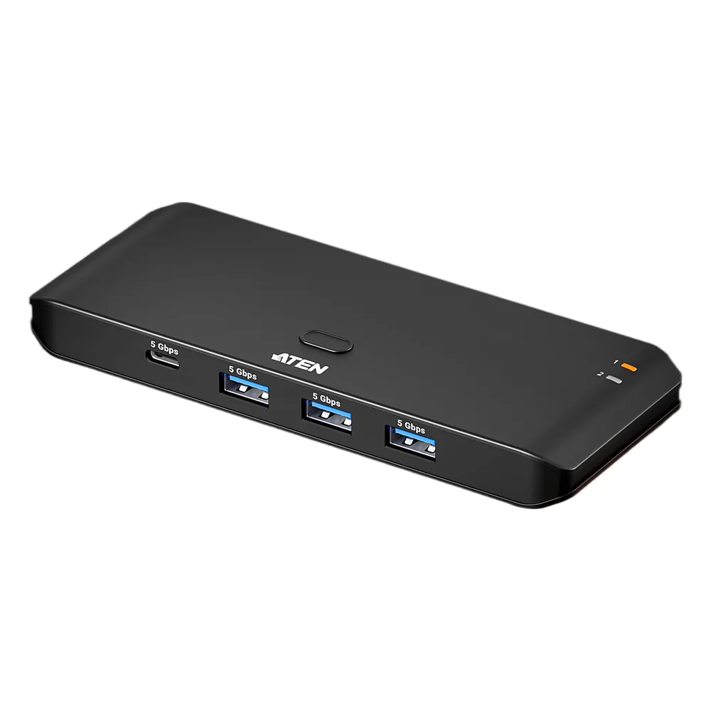 Sharing Switch USB 3.2 Gen 1 Essentials | 2 x 4 Puertos | 5 Gbps | InstaSync | Boton Integrado | Selector Remoto | Diseño Compacto