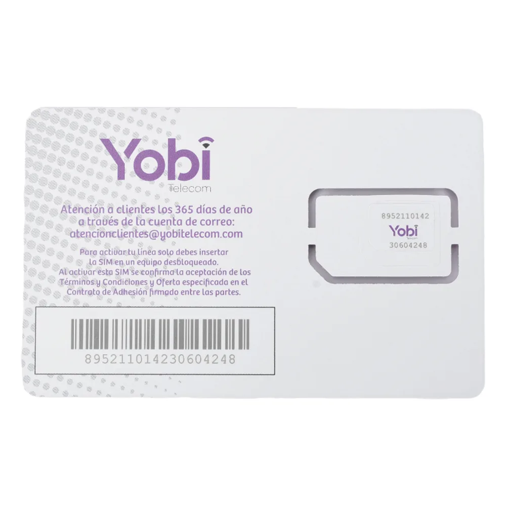 SIM Yobi para dispositivos móviles 3G/4G con recarga de 3.5GB cada mes durante 1 año de servicio (solo datos) – vista 2