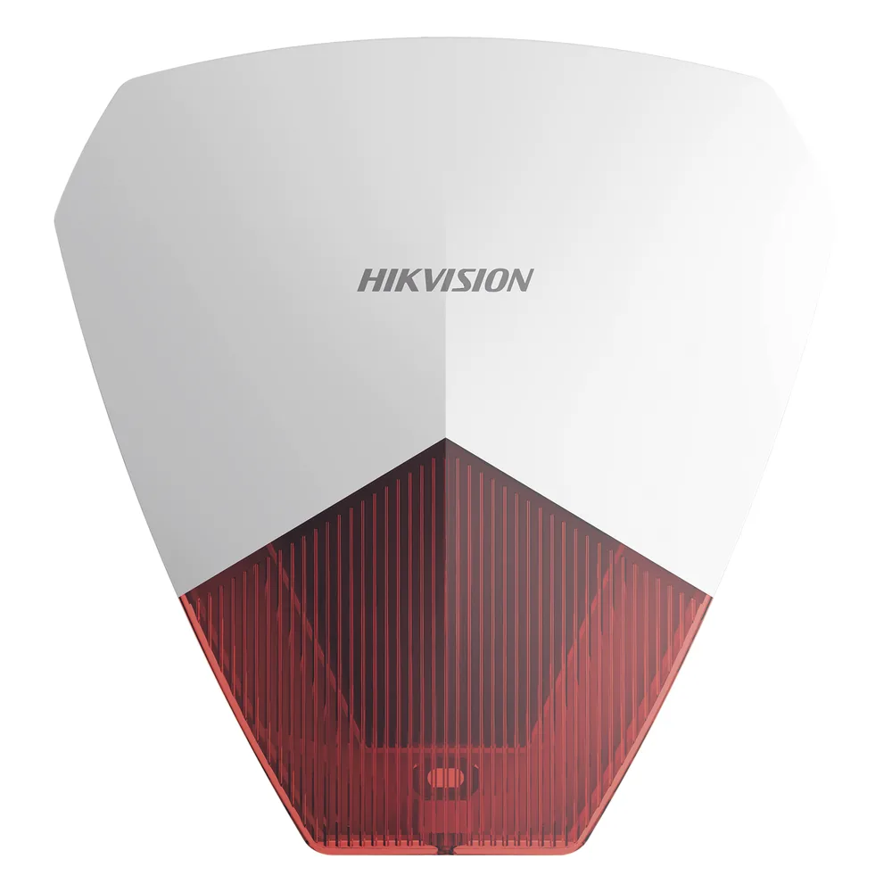 Sirena Estrobo Cableada Hikvision DS-PS1-R / 105 dB / LED Rojo / IP54 / 12V CC / Compatible con Paneles de Alarma