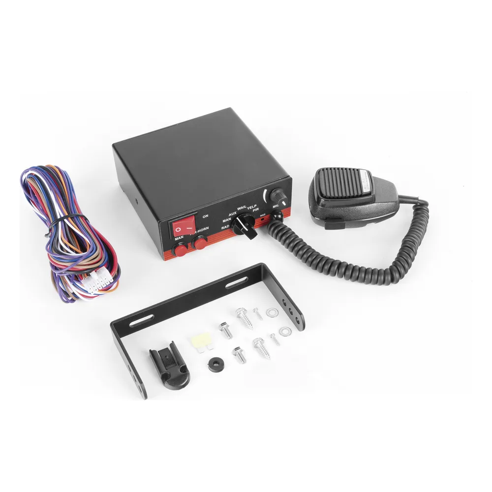 Sirena Vehicular de 200W de Potencia, Con Switch Giratorio de 6 posiciones, Micrófono de Uso Rudo e Interconexión a Radio – vista 5