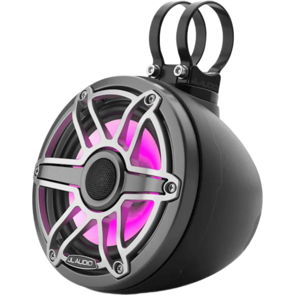Sistema Cerrado Coaxial 6.5 in (165 mm) / Potencia RMS 75 W / Impedancia 4 &Omega; / Respuesta 100 Hz-25 kHz / Sensibilidad 89.5 dB / LED Transflective / Rejilla Deportiva Titanio / Cono Polipropileno con Mica / Tweeter Cúpula de Seda 20 mm (0.8 in – vista 2