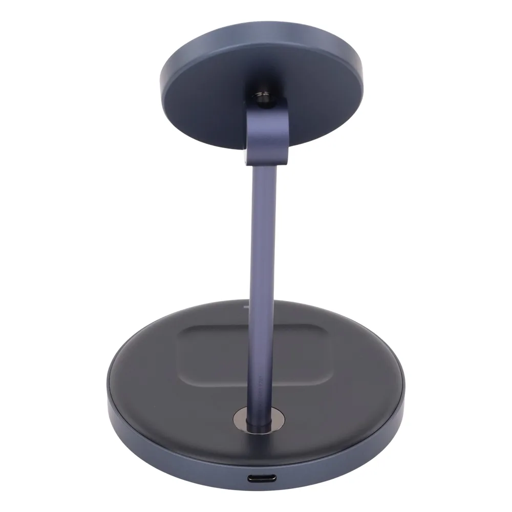 Soporte de Carga Inalámbrica | 3 en 1 | Compatible con MagSafe | Perfecto para iPhone y  AirPods | Carga Rápida Adaptativa /Simultanea | Múltiples Protecciones | Luz Indicadora LED | Aleación de Aluminio | Incluye Cable – vista 3