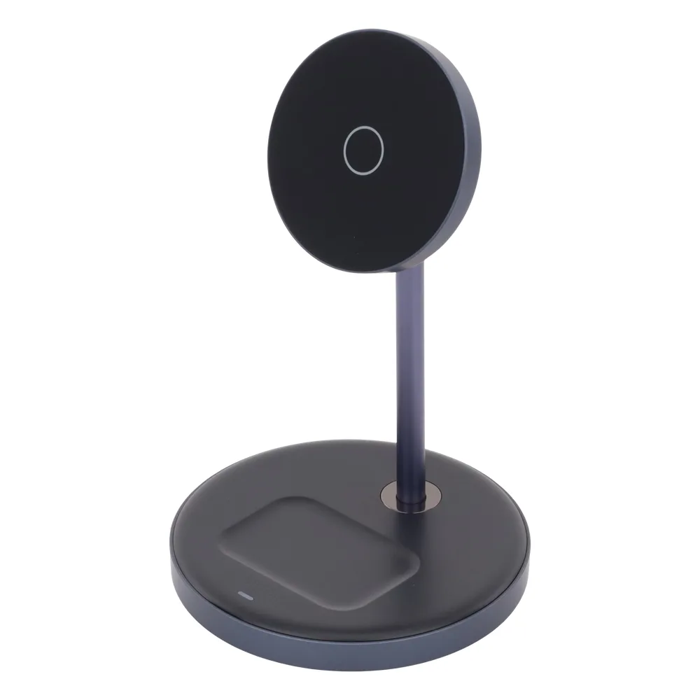 Soporte de Carga Inalámbrica | 3 en 1 | Compatible con MagSafe | Perfecto para iPhone y  AirPods | Carga Rápida Adaptativa /Simultanea | Múltiples Protecciones | Luz Indicadora LED | Aleación de Aluminio | Incluye Cable – vista 4