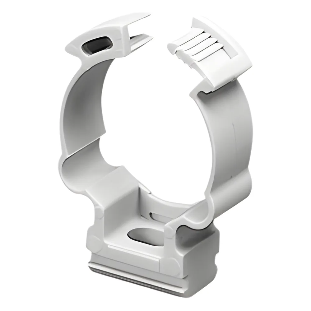 Soporte de collar (Abrazadera), PVC Auto-extinguible, cerrado para tubería de 16 mm