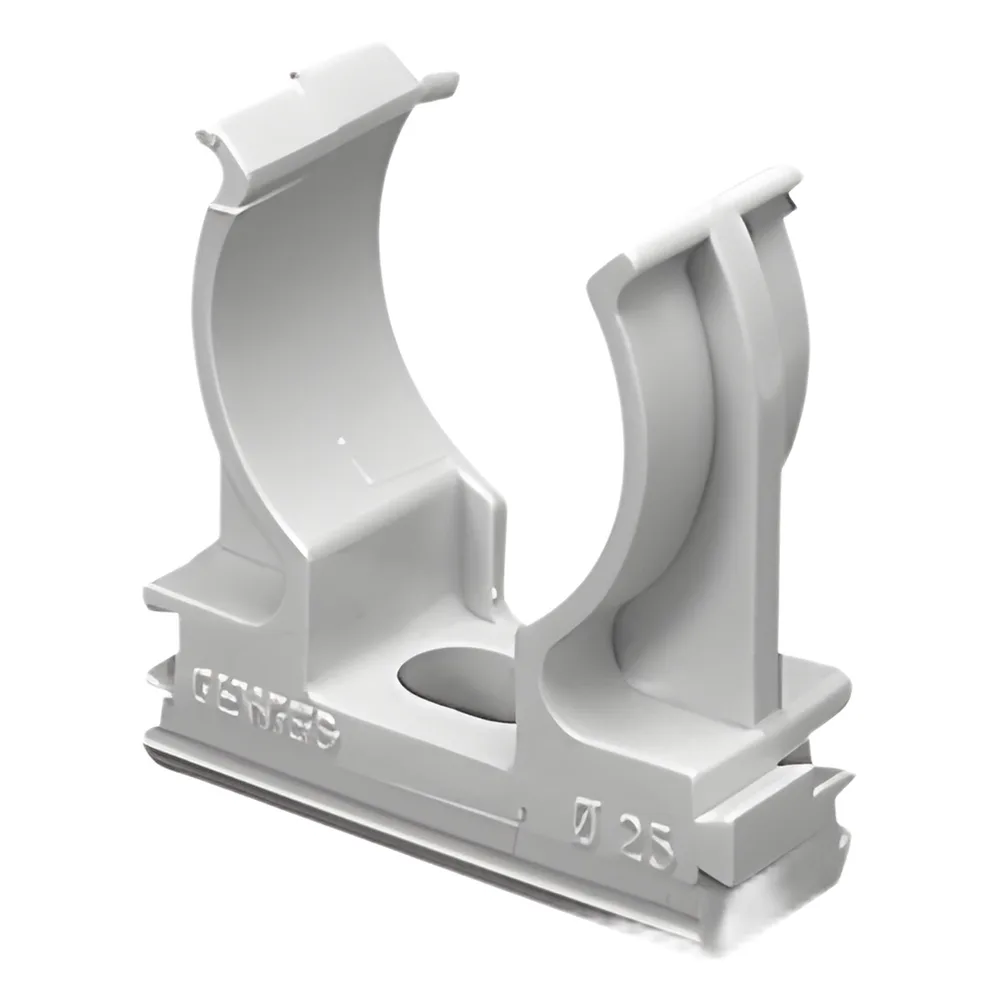 Soporte de presión (Abrazadera), PVC Auto-extinguible, abierto para tubería de 25 mm