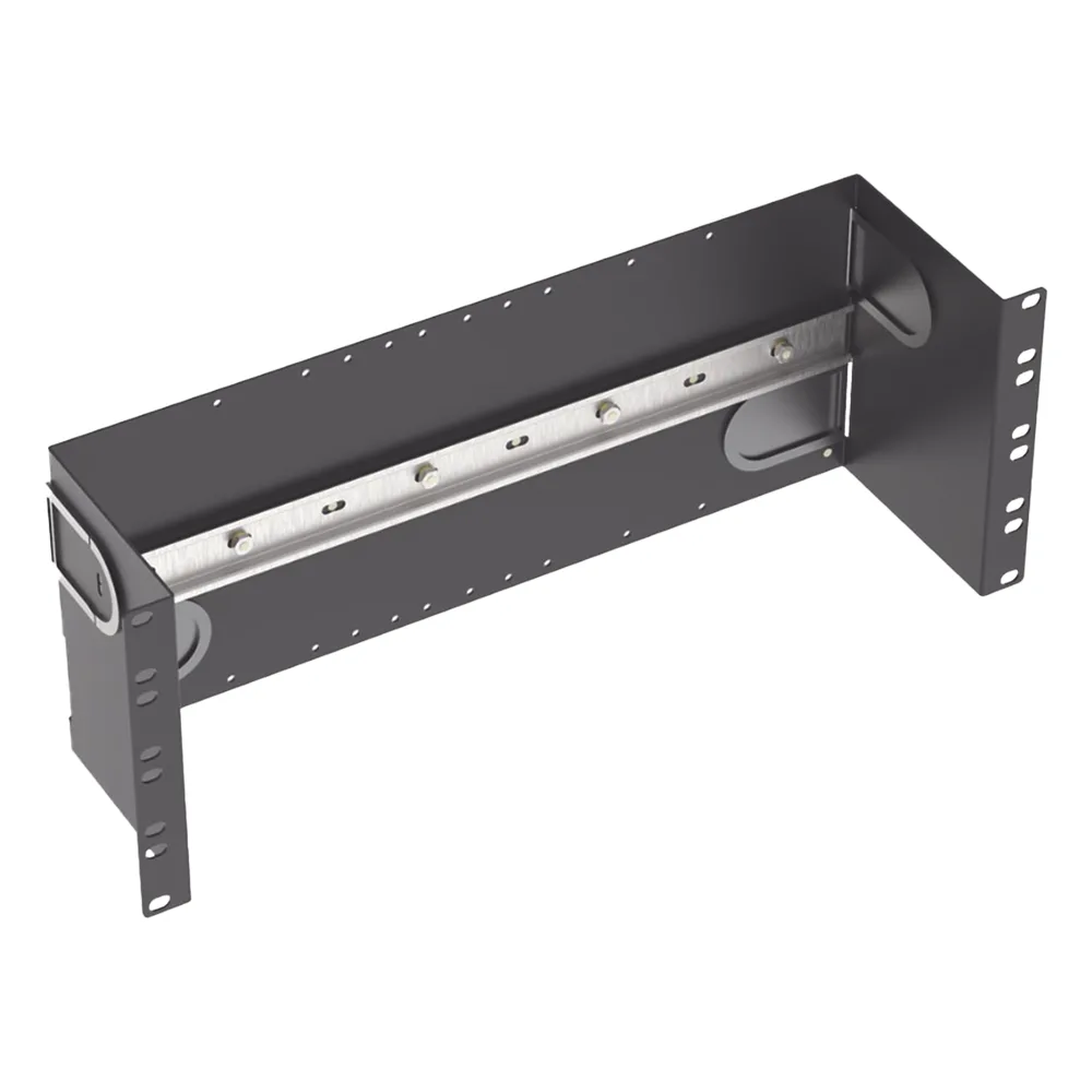 Soporte Industrial Para Instalar Equipos de Montaje en Riel DIN, Para Racks o Gabinetes Estándar de 19in, de 4UR, Color Negro – vista 2
