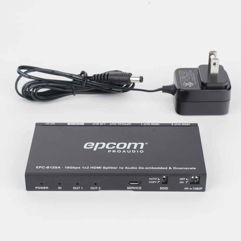 Splitter HDMI 1x2 | 4K@60Hz | Extractor de Audio | Down Scaler | HDR  4:4:4 | EDID | 18Gbps – vista 9