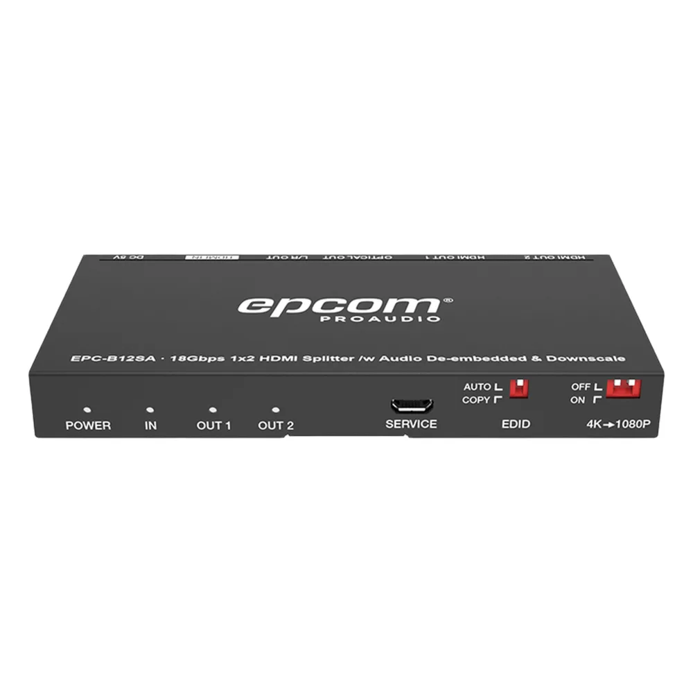 Splitter HDMI 1x2 | 4K@60Hz | Extractor de Audio | Down Scaler | HDR  4:4:4 | EDID | 18Gbps