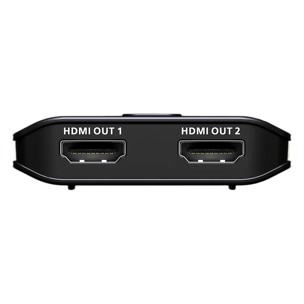 Splitter HDMI 2 Puertos True 4K Essentials | Resolución 3840x2160@60Hz | EDID Sync | HDR10+ | HDCP 2.2 | 18Gbps | LPCM 7.1 | Control por Botón | Plástico | 0.03 kg | 6.10 x 5.65 x 1.52 cm (2.4 x 2.22 x 0.6 in) – vista 2