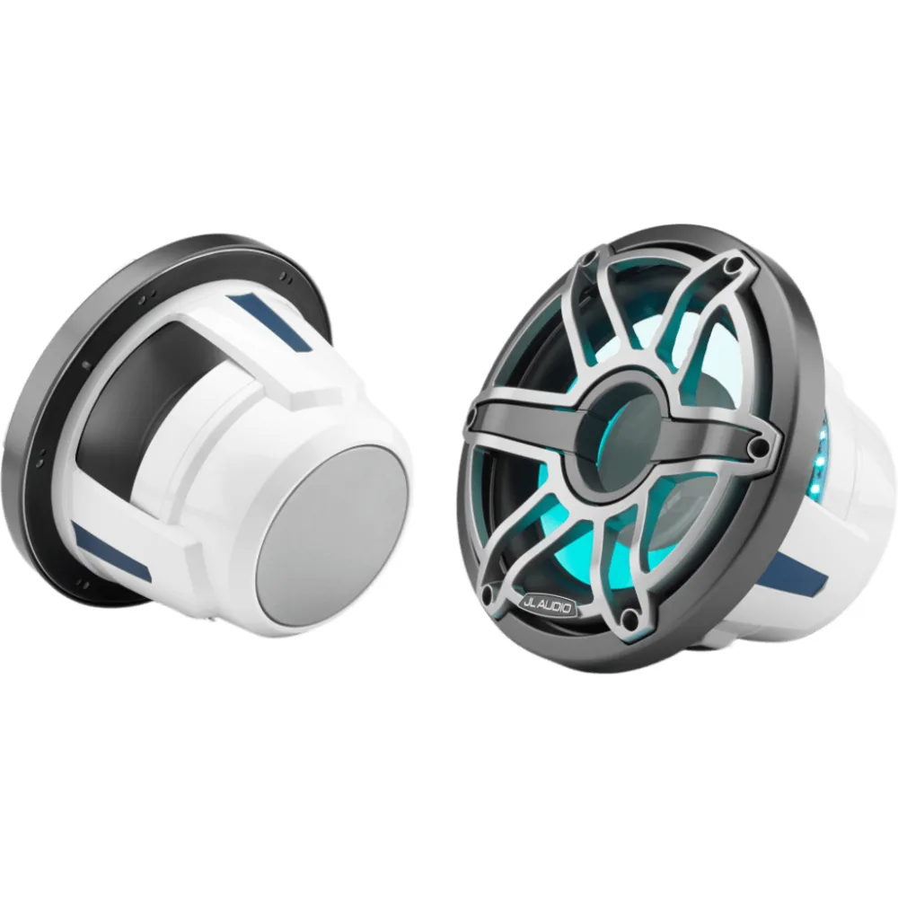 Subwoofer Náutico JL Audio M6 / 10" (25.4 cm) / 250 W RMS / 4 Ω / LED Transflective™ / Rejilla Deportiva de Titanio / Uso Cerrado / Conectores de Pala